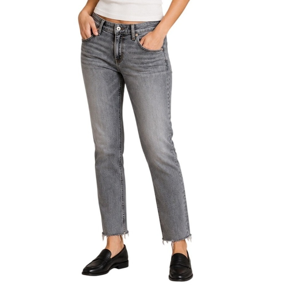 Rag & Bone Grey Dre‎ Low-Rise Slim Boyfriend Jeans Women's 25